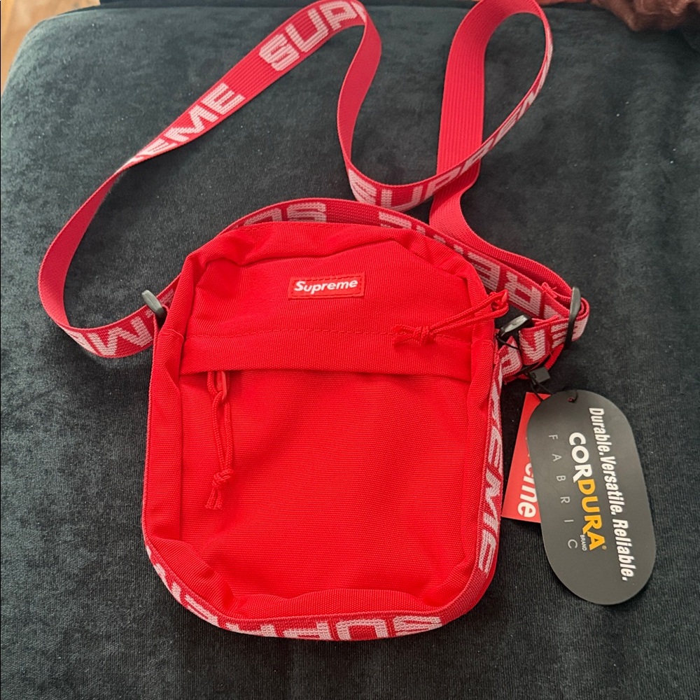 Supreme Red Belt Bag with Logo Strap